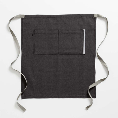Bistro Longy Apron Charcoal with Tan Straps, 25